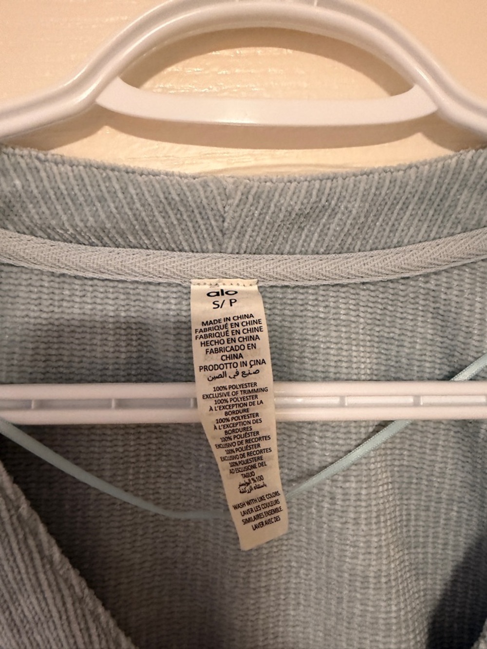 ALO Yoga Light Mint Waffle Knit V-Neck Top - Picture 4 of 5